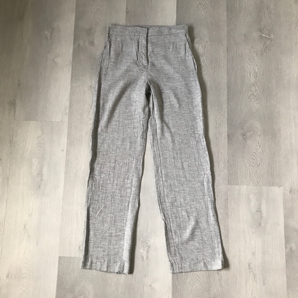 ZARA GRAY TROUSER PANT STRAIGHT LEG CREPE WOMENS SMALL